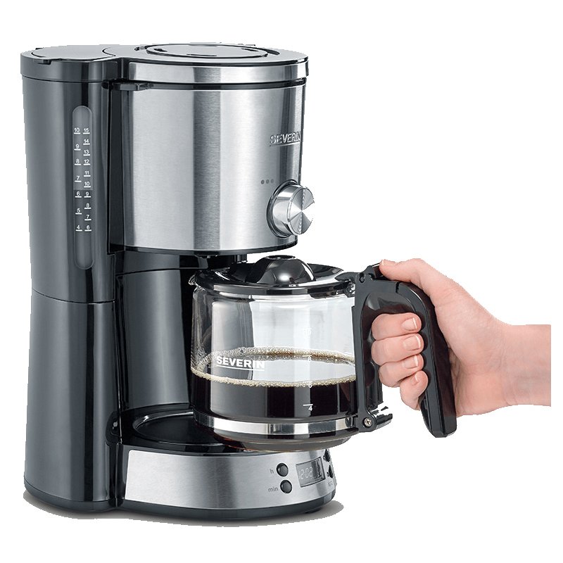 SEVERIN koffiezetapparaat KA 4826, timer, roestvrij staal/zwart, 10 tassen